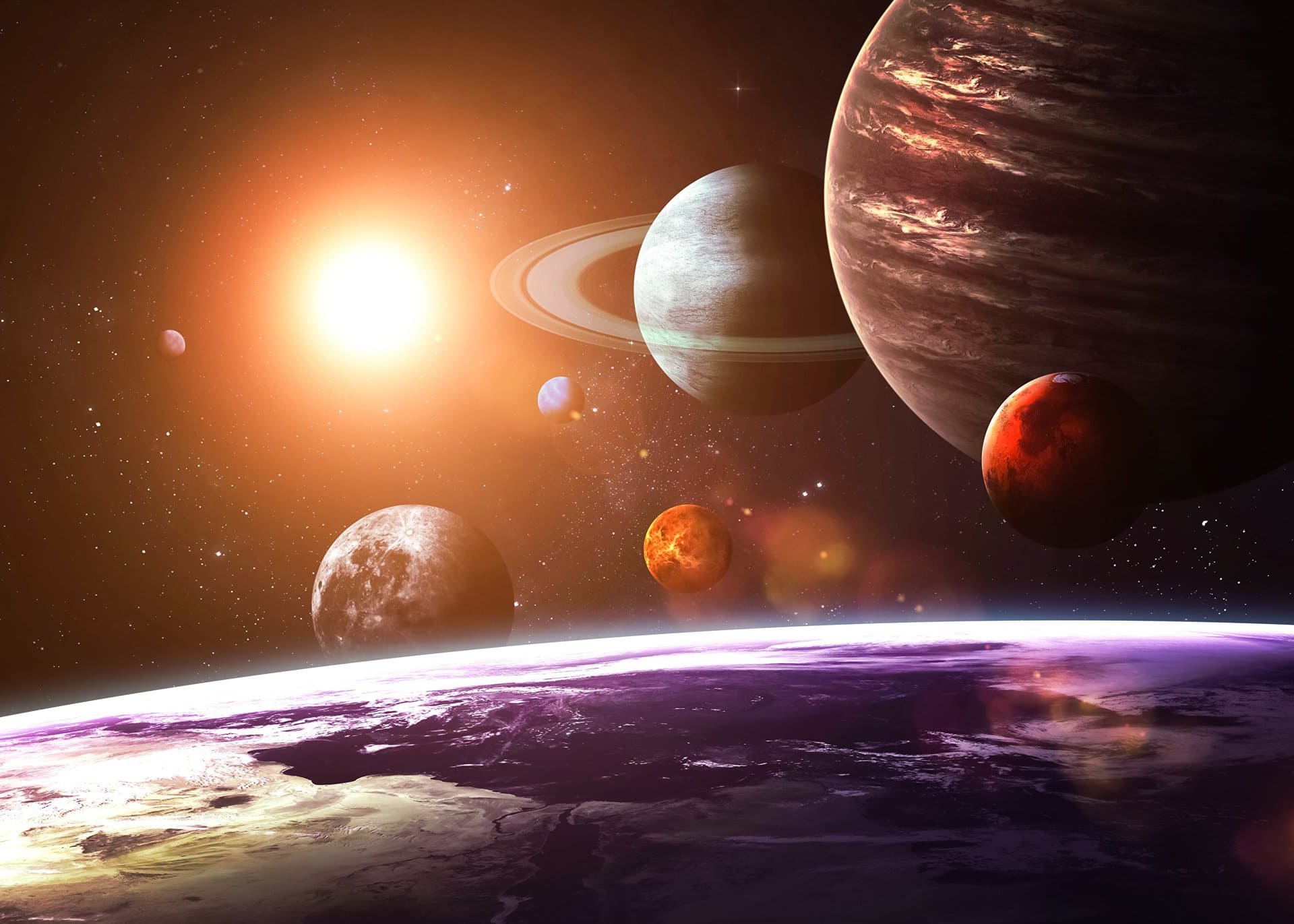 Planets solar system ASTROKURS v rgdb