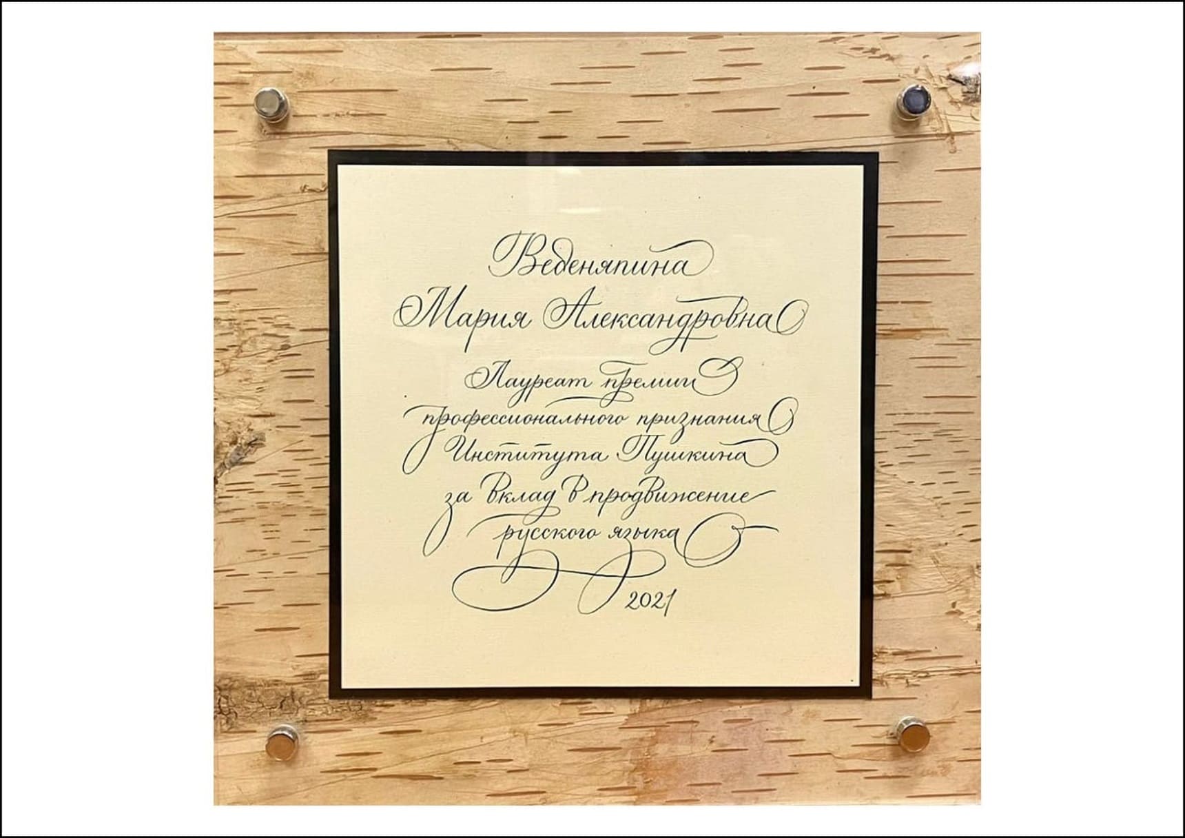 Премия профессионального признания Института Пушкина за вклад в продвижение русского языка