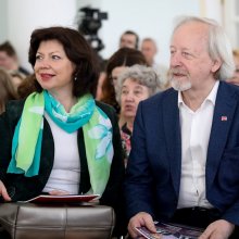 Главный редактор журнала «Книжная индустрия» Светлана Зорина и президент РБА Михаил Афанасьев