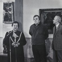 Директор Лидия Жаркова, писатель Юрий Коваль и поэт Яков Аким
