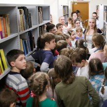 Экскурсия в книгохранилище библиотеки в Библионочь.