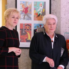 Мария Веденяпина и Наталья Солженицына на открытии выставки