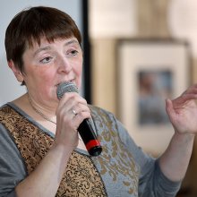Дочь писателя Юрия Коваля Юлия Коваль в РГДБ.