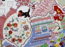 Вышитая карта России на ВДНХ