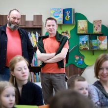Книгоиздатель Борис Куприянов и зам. директора РГДБ Илья Гавришин на «Мармеладном дне»